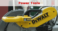 Navigation Button image shows a yellow DeWalt Mitre Saw; Mouse Over for our Power Tools overview